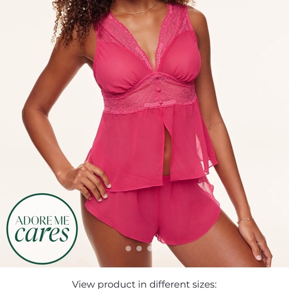 Pink Adore Me Baby Doll lingerie set - Picture 6 of 7